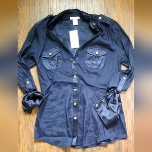 Cache silk blouse women's small